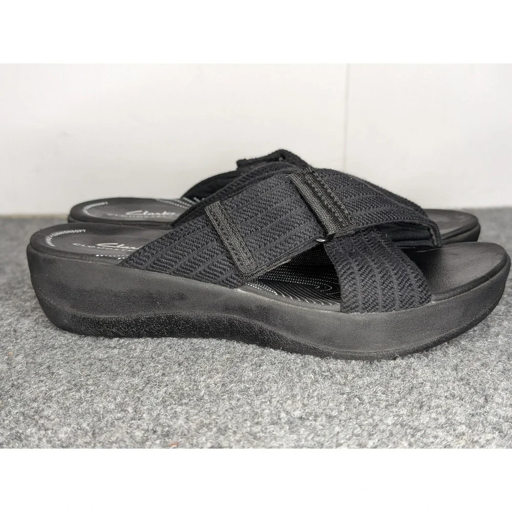Women's Clarks, Arla Wave Adjustable Sandal 76960 Black‎ Size 7M Cloudstepper